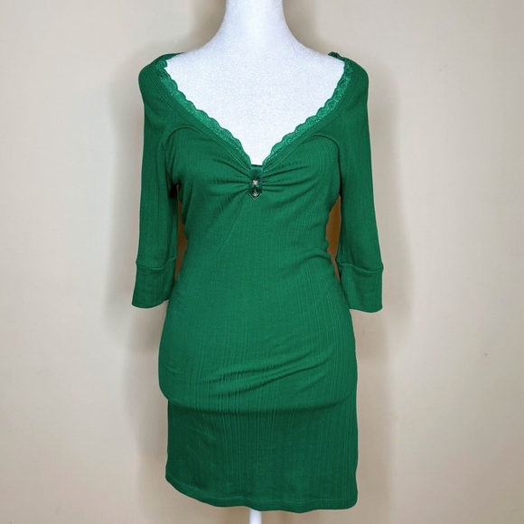 Guess Vibrant Green Knit mini dress XL - Picture 1 of 4